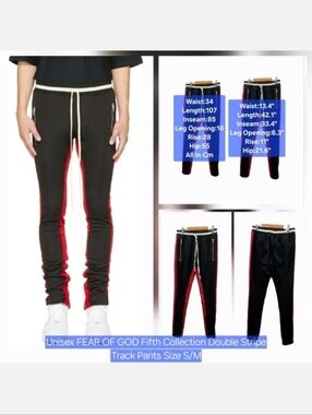 Unisex Fear of God Fifth Collection Double Stripe Track Pants Size M